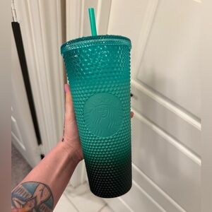 Starbucks Teal Ombre Tumbler with Straw